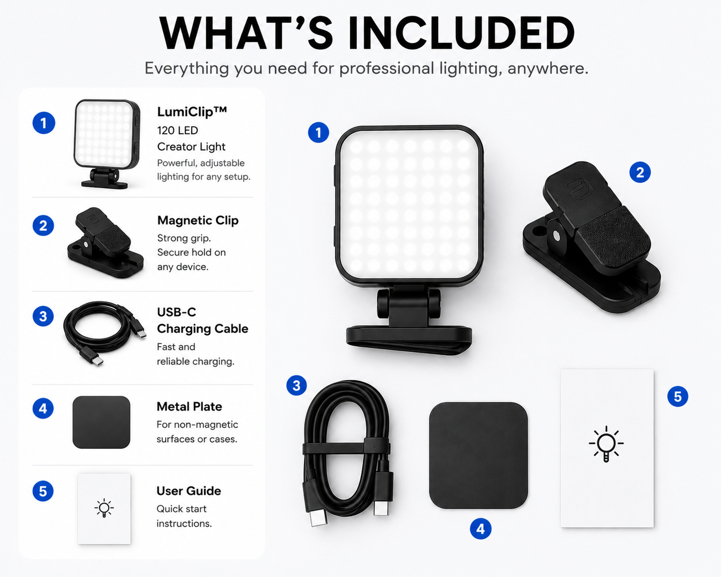 LumiClip™ | Professional Magnetic Creator Light